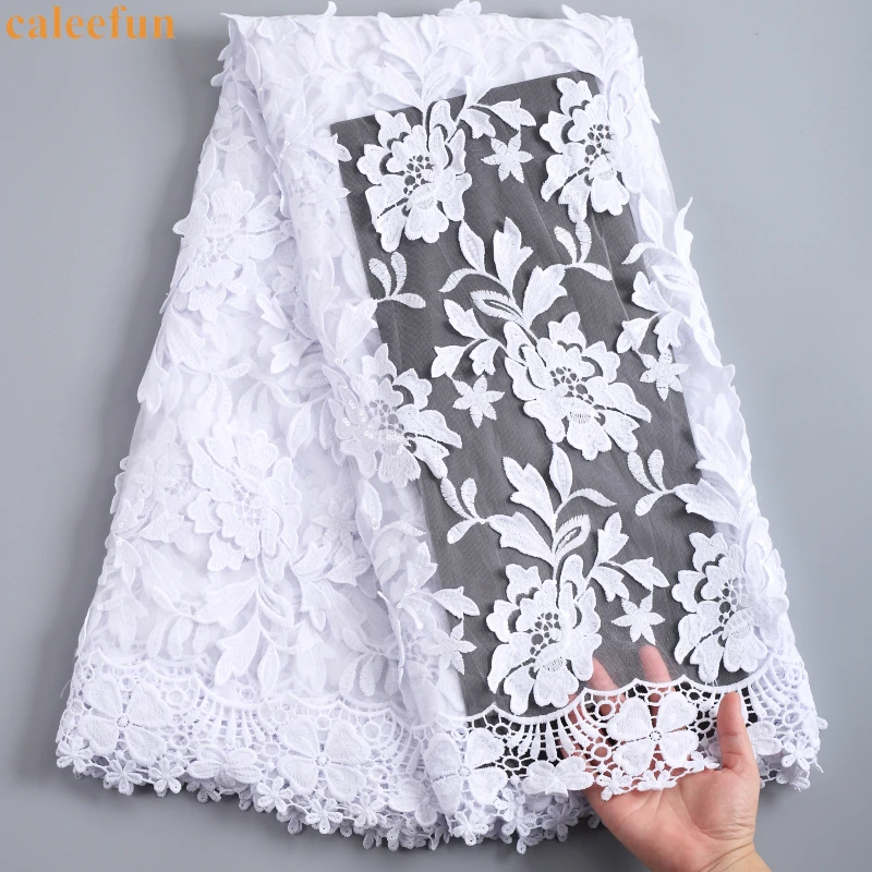 Нигерийское 3D Тюлевое кружевное полотно 2021 вышивка пайетки кружево для свадьбы высокое качество африканская французская сетчатая кружевная ткань Y2242