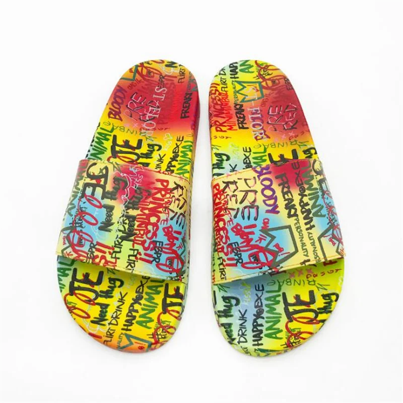 

Women's slippers Fashion originality Graffiti Slippers Flat Sandals Ladies Anti-slip Leisure Shoes Zapatillas femeninas
