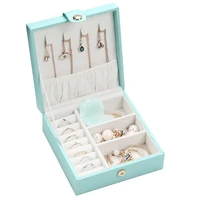 casserge jewelry storage box square portable jewelry box pu leather ring bracelet organizing box