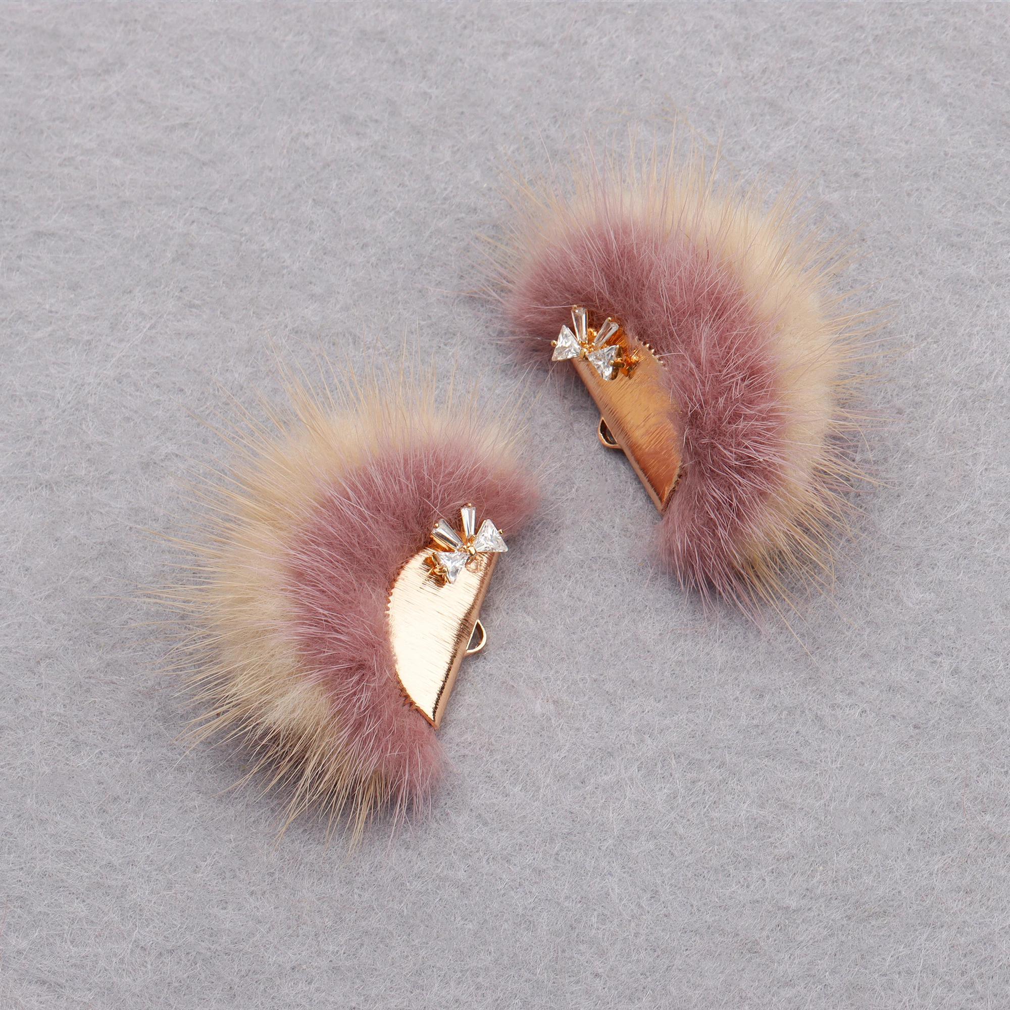 

Dtstone M863 diy craft,jewelry accessories,zircon,copper metal,hand made,real fur mink,diy earings,jewelry making,6pcs/lot