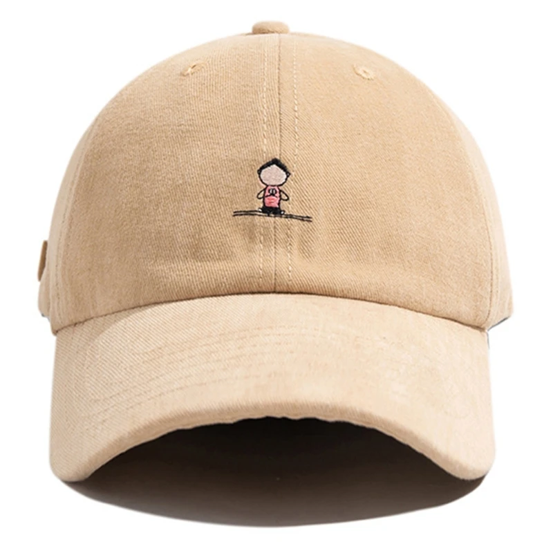 

Unisex Cartoon Yoga Girls Embroidery Cotton Baseball Cap Solid Color Trucket Hat