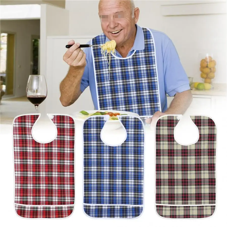 Терапевтический водонепроницаемый нагрудник для взрослых 3 цвета моющийся еды