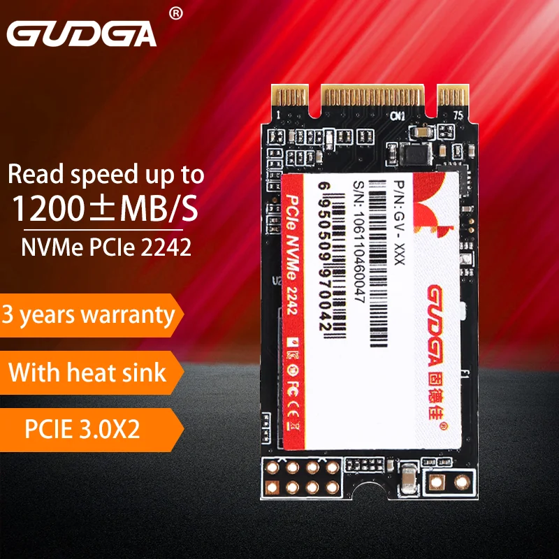 Твердотельный накопитель GUDGA SSD 1 ТБ m2 nvme 128 ГБ 256 512 M.2 22*42 мм PCI Экспресс-модуль