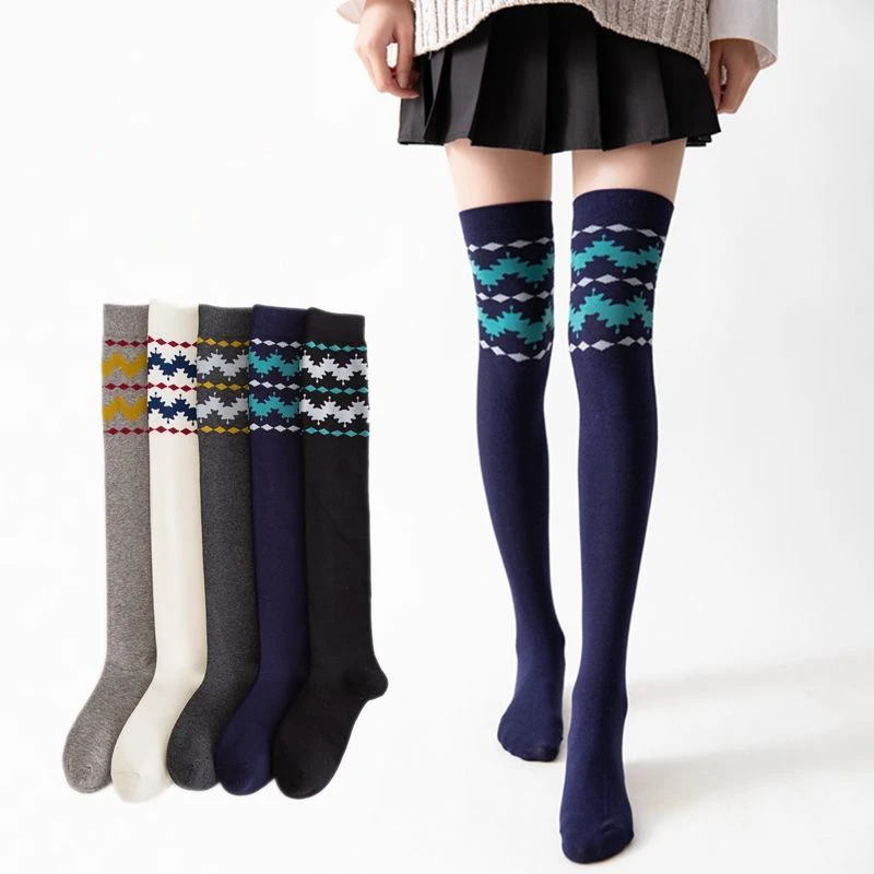 

Womens Winter Autumn Stocking Printed Knee High Leggings Long Warm Socks Female Sexy Lingerie Leg Warmer Soft Elastic Clothing