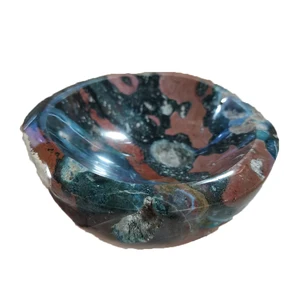 Natural Quartz Sea Jade Agate Crystal Bowl Ashtray Mineral Stone Landscape Ornaments Candy Tray Or Jewel Case Home Decoration