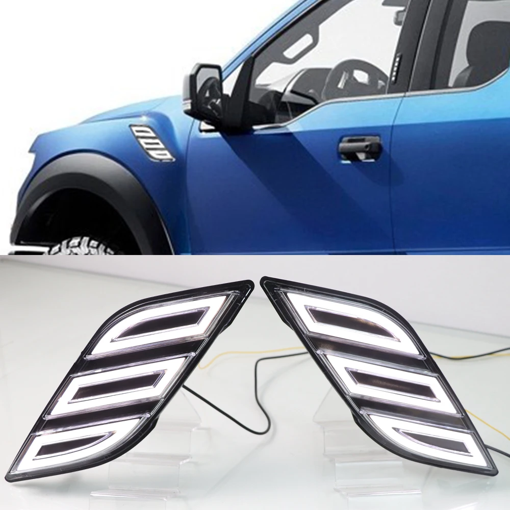 2 шт. автомобиля Fender светильник для Ford Raptor F150 2016 2017 2018 2019 Светодиодный дневной