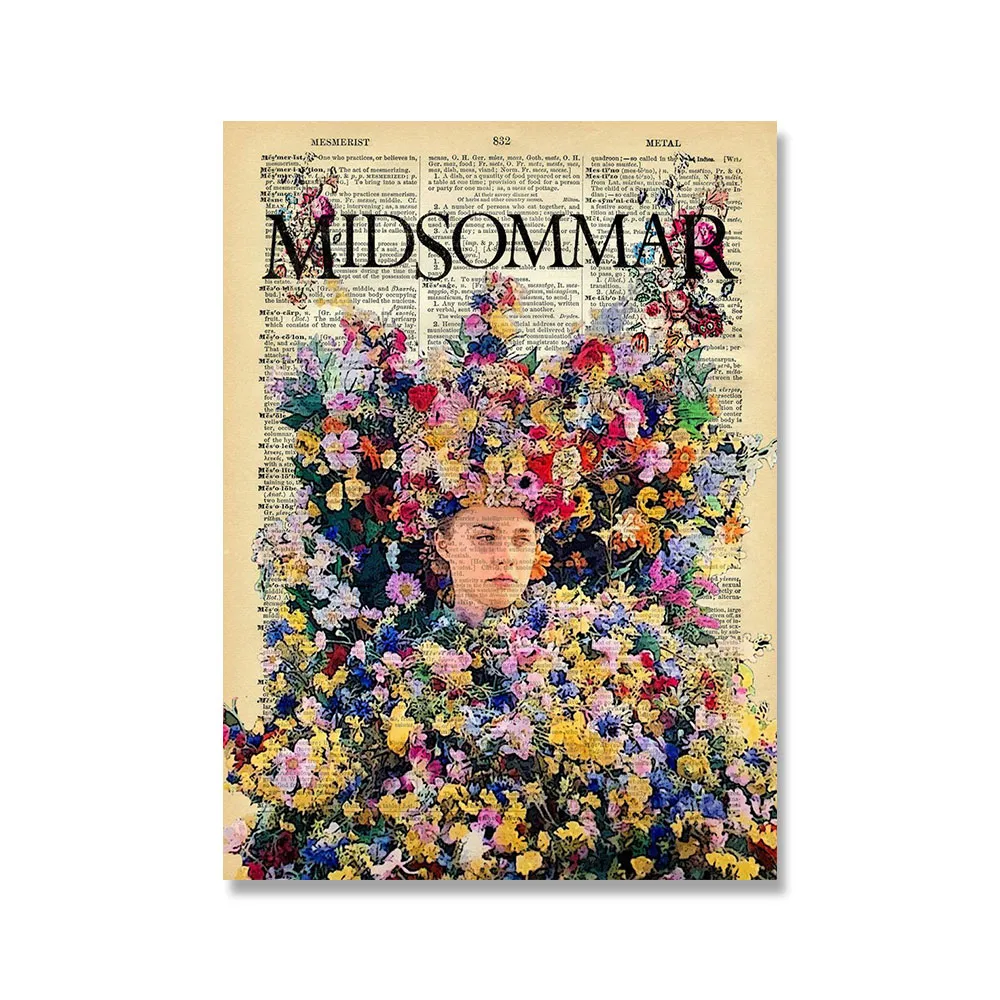

Midsommar May Day Film Dictionary Poster Print Canvas Painting Abstract Wall Art Pictures Nordic Living Room Home Decor No Frame