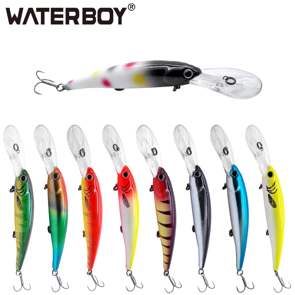 WATERBOY Long Lip Minnow Fishing Lure 12cm 20g Deep Wobbler Swimming Artificial Pesca Hard Fish Bait