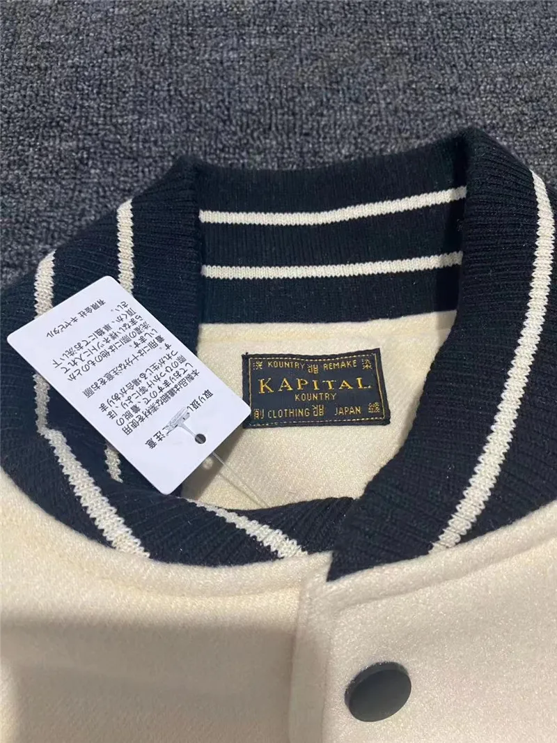 

Varsity Kapital Kountry Baseball Jacket Men Women 1:1 Best Quality Coat Skin Sleeve Stitching Embroidery bone Jackets