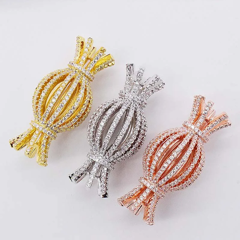 2pc 17x39mm CZ Micro Pave Candy Jewelry Link Connector