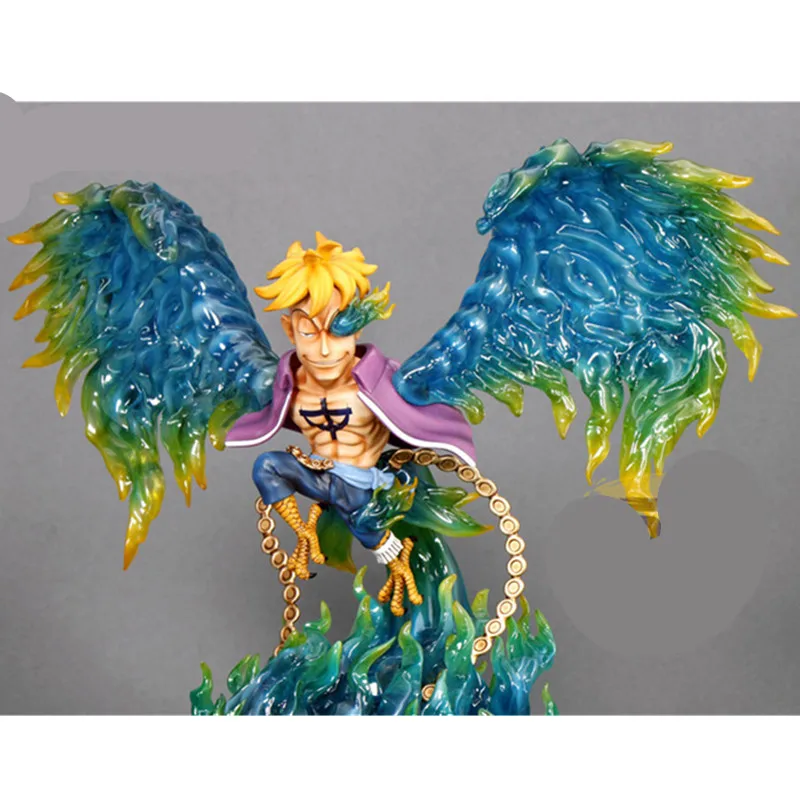 

13" ONE PIECE Marco Statue Whitebeard Pirates captain Phoenix Full-Length Portrait GK Action Figure Model Toy BOX 33CM L154