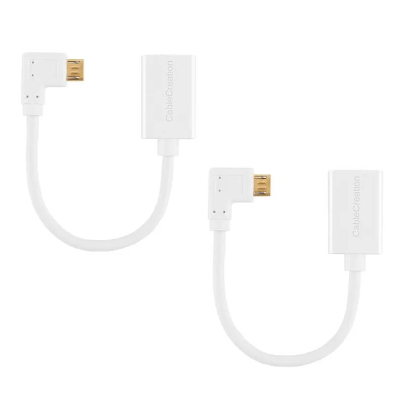 [2 Pack] 90 градусов микро USB 2 0 OTG кабель правый угол на Go адаптер совместимые флэш