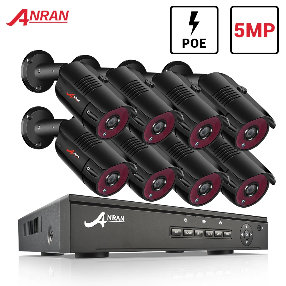ANRAN 8 канальная 5MP видео система безопасности DVR рекордер Открытый всепогодный CCTV