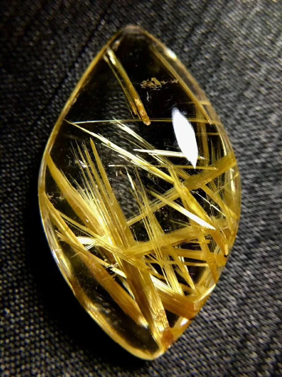 Подвеска из натурального золота Rutilated Quartz Titanium подвеска в виде капли воды