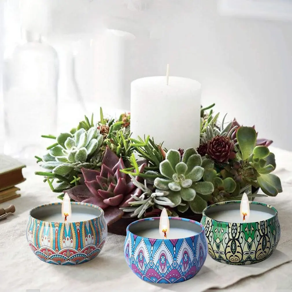

12PCS/Set Christmas Scented Candles Portable Travel Tin Rose Lavender Mint Scent for Women Aromatherapy Anniversary
