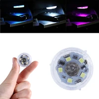 portable car mini led lights touch switch car ambient lamp interior night light wireless whitebluepurple lamps
