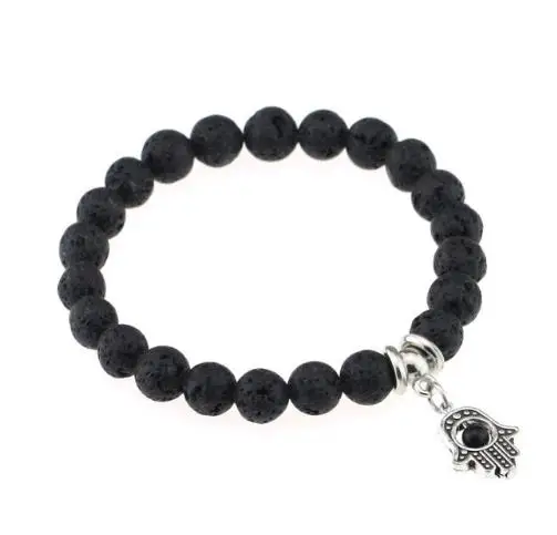 

High Quality Tiger Eye Buddha Crown Love Pendant Bracelets Natural Stone Lava Round Beads Elasticity Rope for Men Women Jewelry