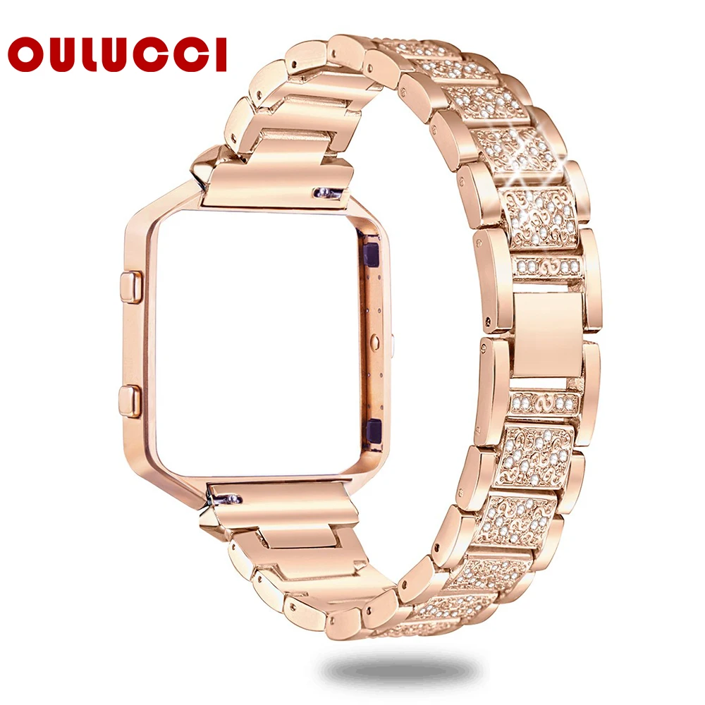 Oulucci нержавеющая сталь для Fitbit Blaze полосы с рамкой ремешок для часов сменный ремешок аксессуар ремешок для Fitbit Blaze ремешок