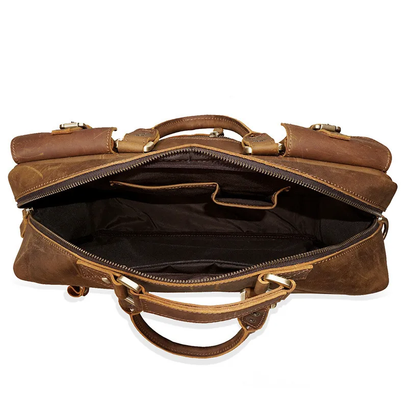 Винтажная Стильная мужская сумка-слинг дорожная сумка деловая кожаная через