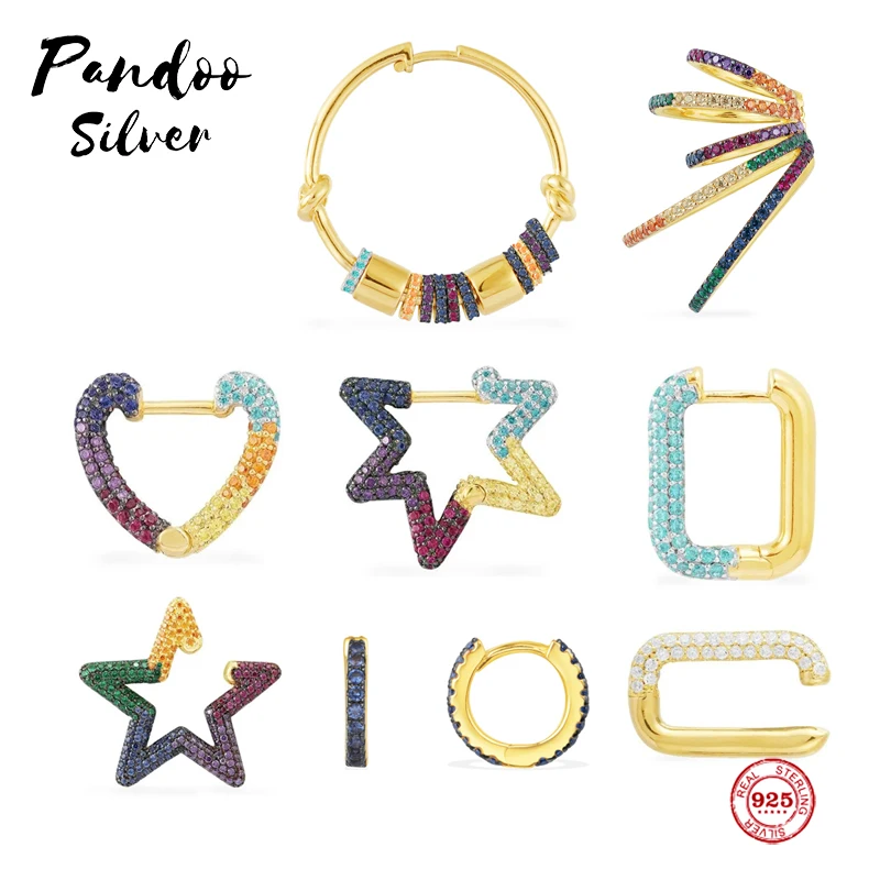 Серьги из стерлингового серебра 925 пробы прямоугольные серьги многоцветные моно