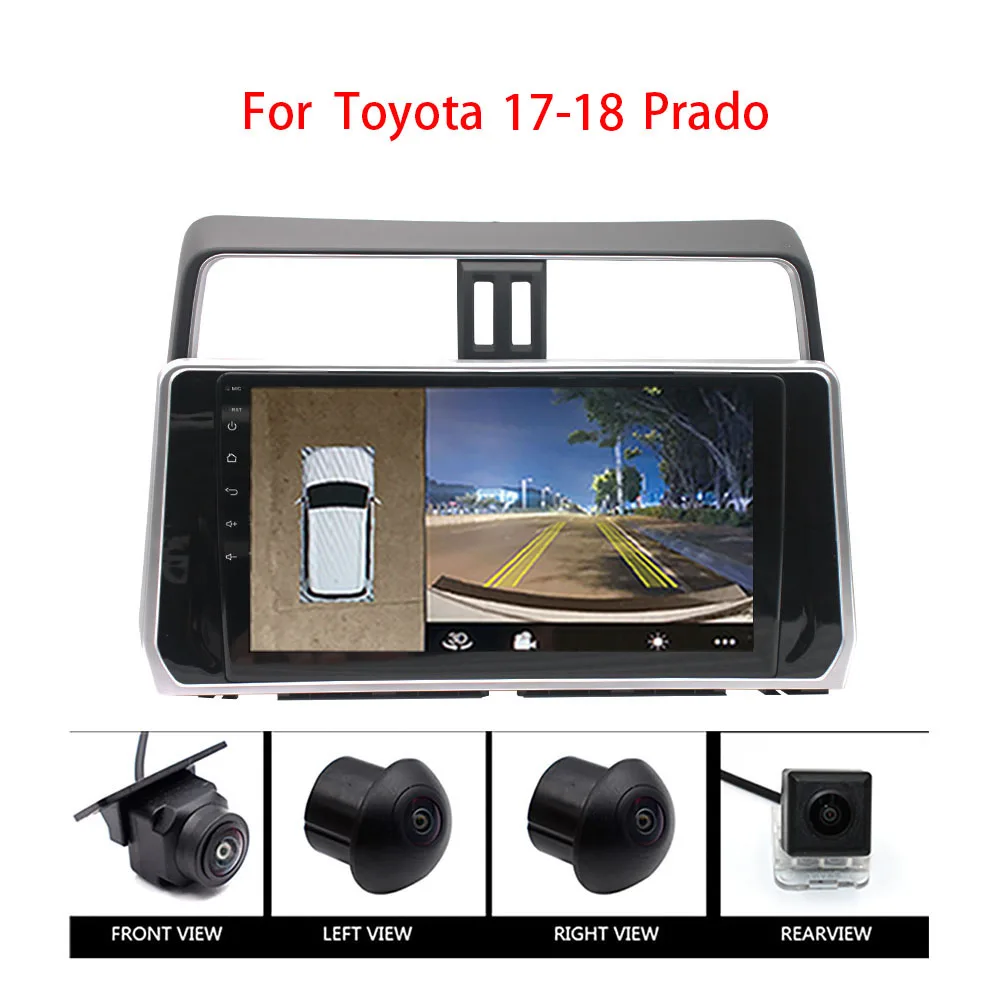 

360 panoramic bird's-eye view system For Toyota Land Cruiser Prado17 - 18Car Radio Multimedia Video Player combined into one