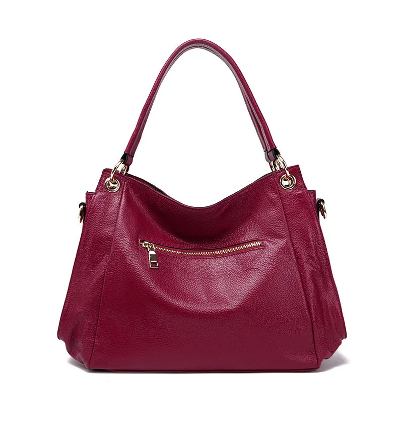 Женская мягкая сумка из натуральной воловьей кожи вместительная через плечо |