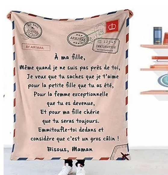 

Flannel Throw Blanket Letter Printed Quilts Air Mail 3d Print Keep Warm Sofa Child Blanket Express Love New Year Gifts