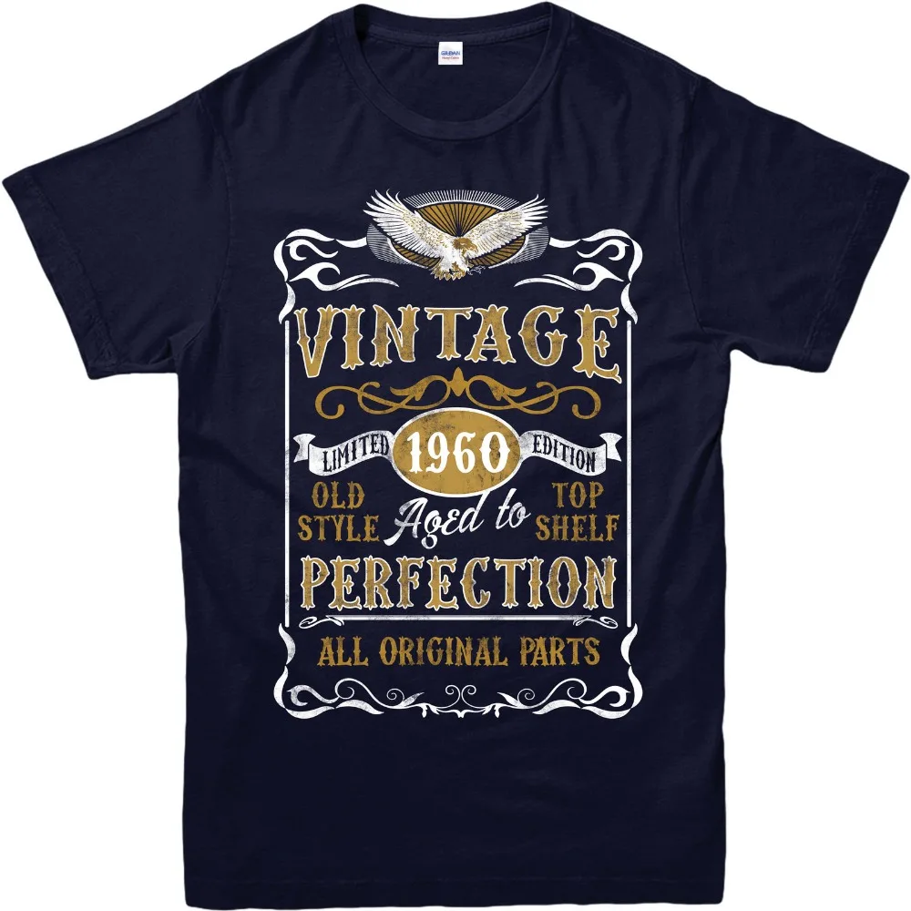 

Made In 1960 Vintage T-Shirt, Born 1960 Birthday Age Year Gift Top Hot Selling Top Fitness Clothing Tops Male Print Tee