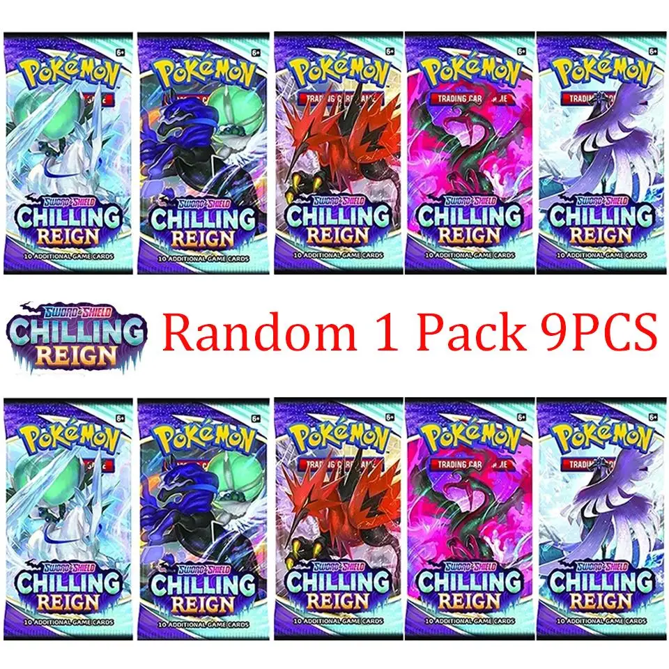 

9pcs Pokemon Cards GX Tag Team Vmax EX Mega Energy Shining CHILLING REIGN Card Game Carte Trading Collection Cards Pokemon Go