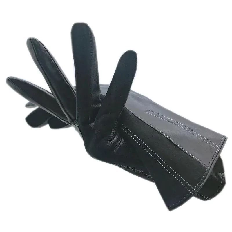 

Sheepskin ladies winter gloves 2021 new ladies sheepskin black suede AB version gloves leather fashion winter warmth beautiful f