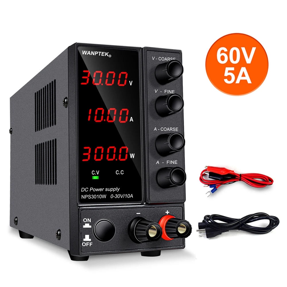 Ajustável da Fonte de Alimentação Regulador de Tensão Estabilizador de Comutação Fonte Digital Laboratório Power 60v 5a Banco dc 30v 10a Led