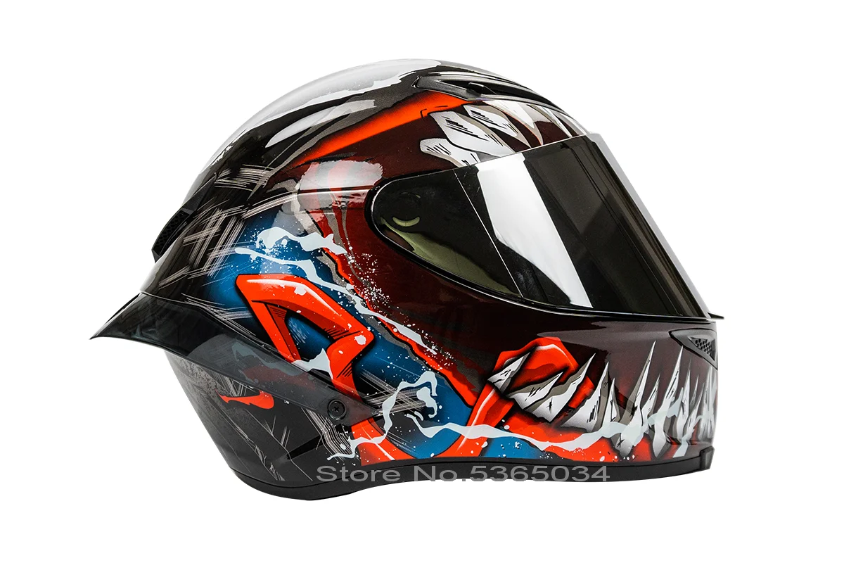 Мотоциклетный шлем на все лицо крутой Веном с большим спойлером для езды