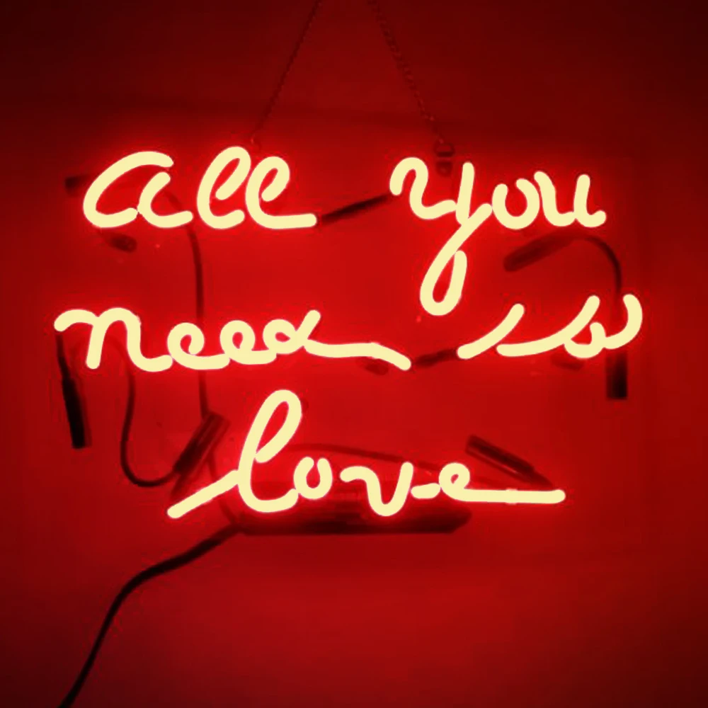 Неоновые знаки подарок с надписью All You Need Is Love настоящая Стекло пивной бар Паб