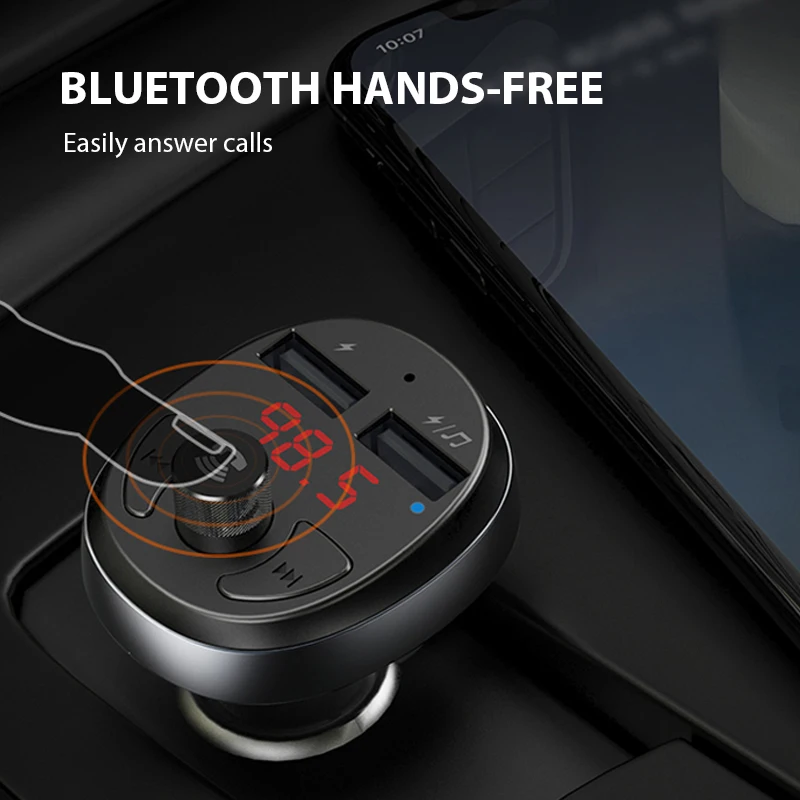 MCDODO fm-передатчик автомобильное зарядное устройство светодиодный Bluetooth 4 2 громкая