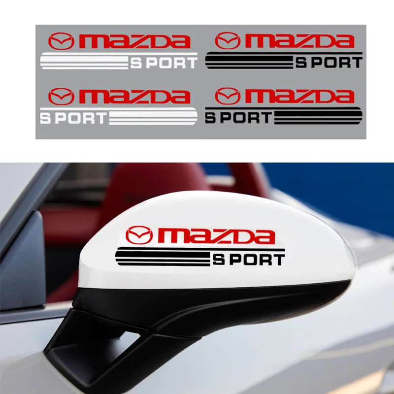 

2pcs Car Sticker Fashion Racing Strips Side Rear View Mirror Decor Decal for Mazda 3 BK 2003 2004 2005 2006 2007 2008 Auto Goods