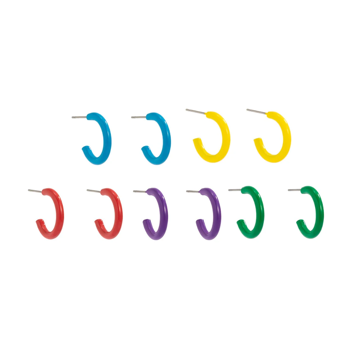 

IngeSight.Z Trendy Candy Color Geometric Stud Earrings Simple Colorful Rainbow Piercing Earrings for Women 2021 Jewelry Brincos