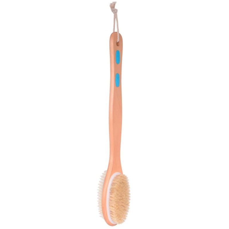 

Bath Silicone brush non-slip bath brush, pig bristles, long wooden handle 44*8*6cm