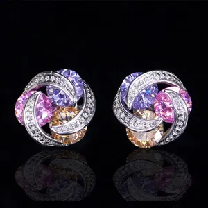 Fashion Mix and Match Color Zircon Earrings Everyday All-Match Accessories Gifts, Women's Four Seasons Charm Jewelry