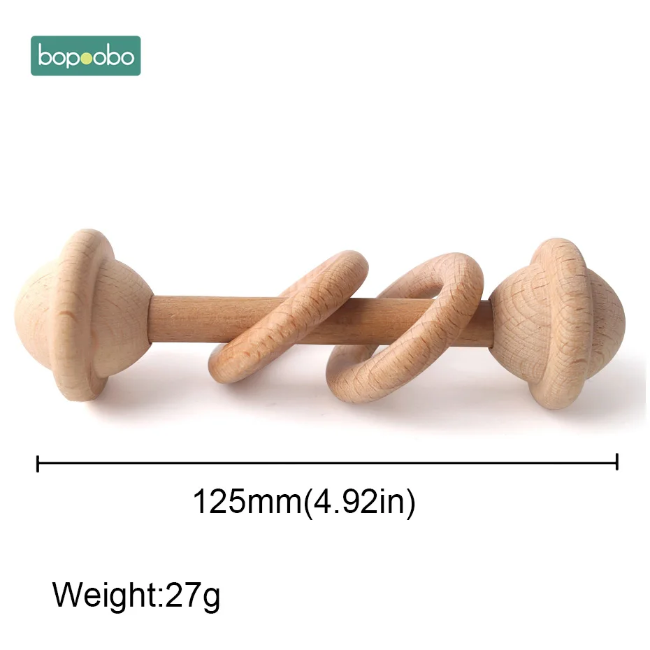 Type 7 Bopoobo 1 шт. детские игрушки из бука Прорезыватель зубов медведь деревянное кольцо продукт жевательные бусины играть в тренажерный зал Монтессори игрушки, погремушки для младенцев деревянный Прорезыватель - Цвет: Type 7