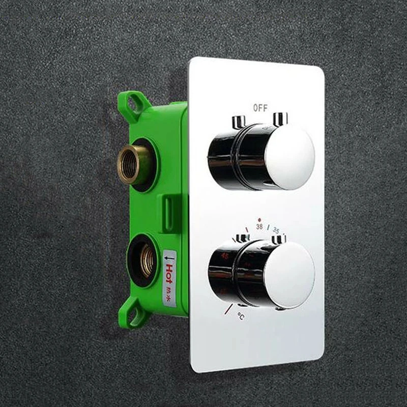 

Shower Faucet Mixing Valve Thermostatic 2 or 3 Ways Concealed Easy-mount Box Brass Concealed Valve Wall Mount