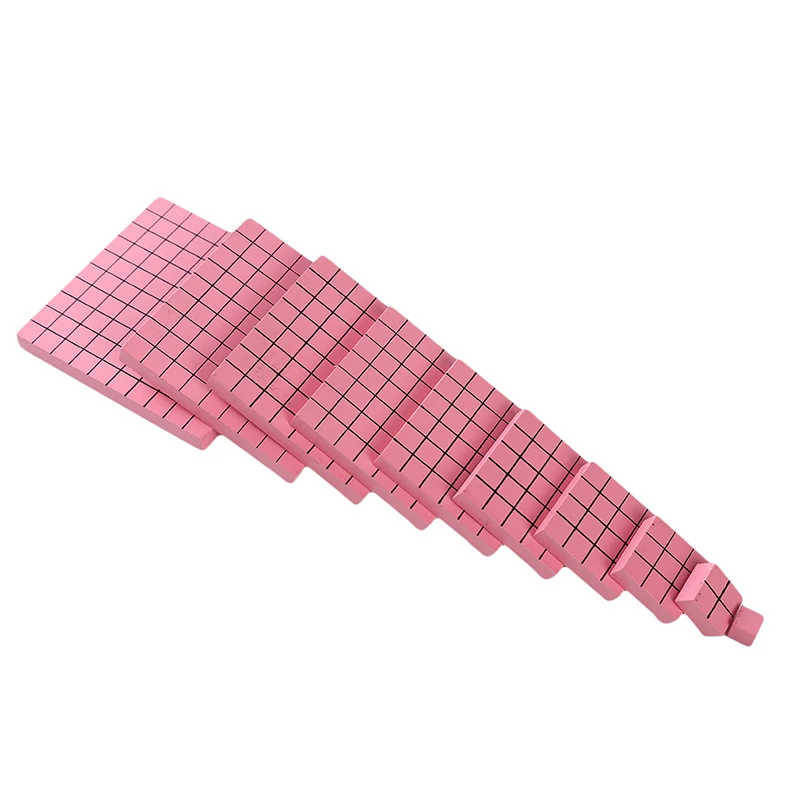 

Montessori Material Baby Toys Wooden Square Pink Tower CubeToy Wood Cube Building Block Toy Kids intelligence Learning Toys