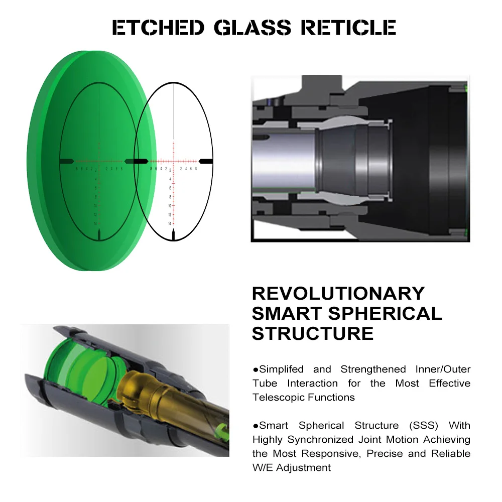 Охотничий прицел ohhunt SNR 4.5-14x50 AOE Red Special Cross Reticle Optic Sight FOR с одним куском.