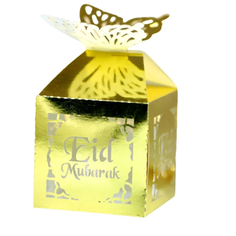 

10Pcs Eid Mubarak Butterfly Favors Candy Boxes Ramadan Decor Kareem Gift Boxes Islamic Muslim Happy al-Fitr Eid Party Home Decor