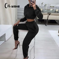 cnyishe 2021 autumn winter thick hoodies two piece sets women long sleeve lounge suits sports pants female tracksuit overalls