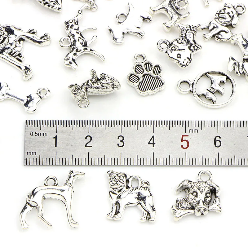 30 шт./компл. Ретро Античное серебряное веревочное ожерелье ручной работы с