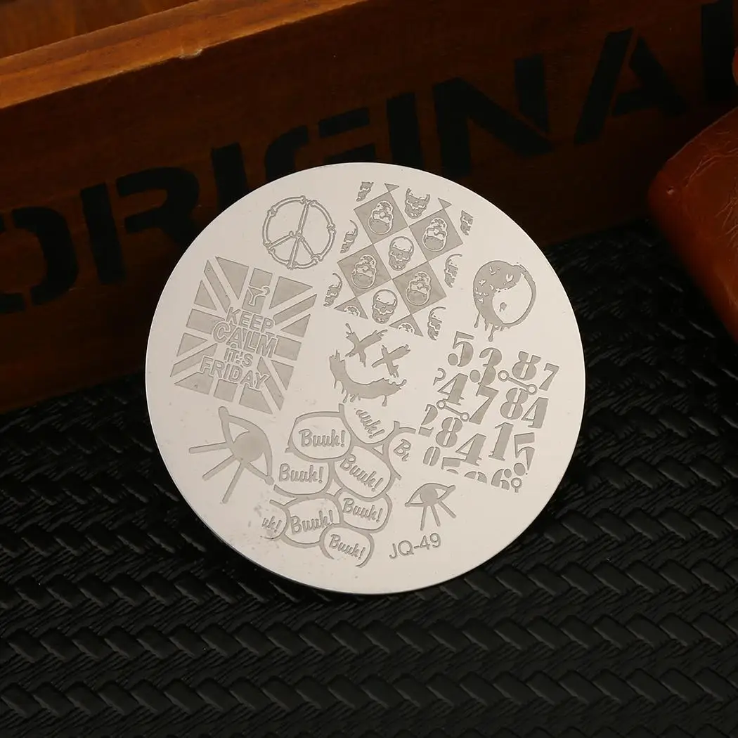 Women Fashion Stainless Steel Manicure 3D Decoration Nail Art Printing Silver Template Number Alphabet | Красота и здоровье