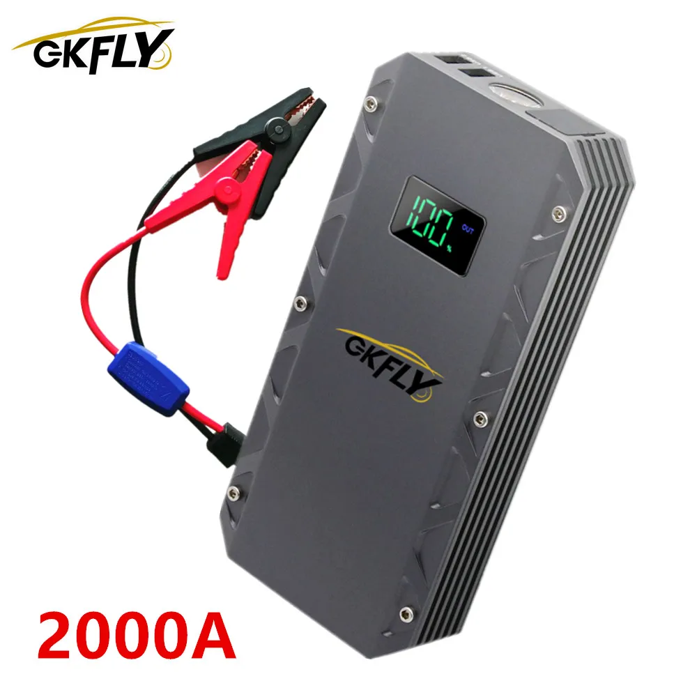 

GKFLY High Power 24000mAh Car Jump Starter 12V 2000A Portable Starting Device Power Bank Car Charger For Car Battery Booster LED