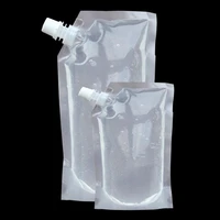 10pcs plastic drinking pouch flasks clear leakproof with funnel water drinking flask bags liquor pouch foldable reusable
