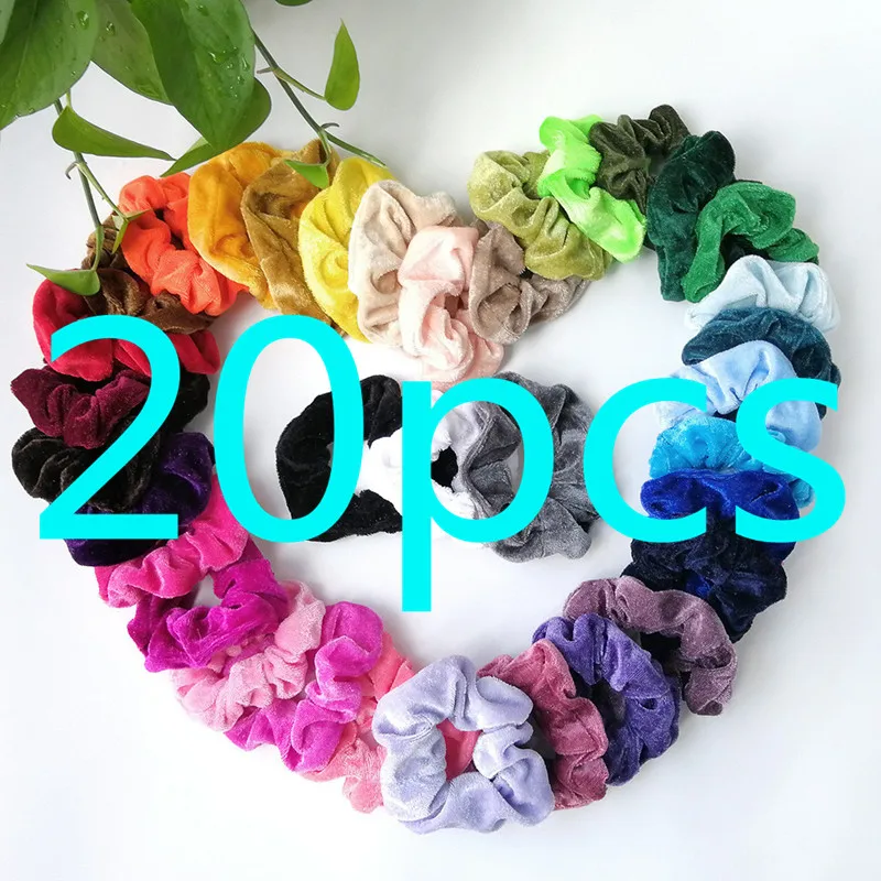 20/15/9PCS Velvet Scrunchie Women Girls Elastic Hair Rubber Bands Accessories Gum For Women Tie Hair Ring Rope Ponytail Holder