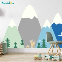 forest animals mountains woodland wall sticker decal family baby room kids adventure nursery decor ba480